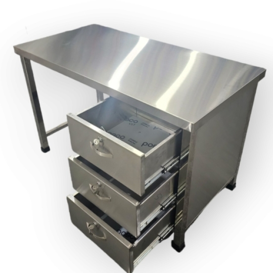 Bàn Làm Việc Inox 304 3 Học Kéo BLV01304